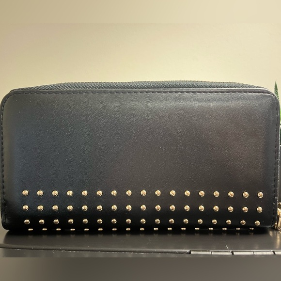 BCBG Black and Gold Studded Wallet - Picture 6 of 10